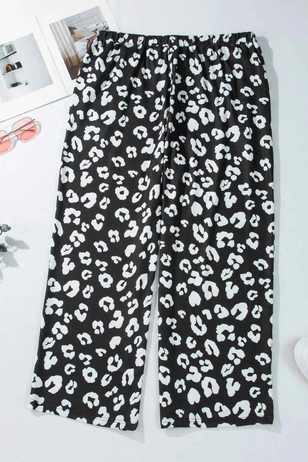 Plus Size Leopard Elastic Waist Pants - Damned Threads